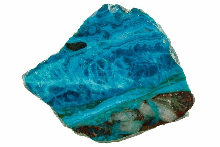 Polished Banded Chrysocolla Slice - Bagdad Mine, Arizona #378929
